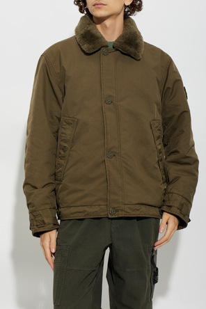 Stone Island Insulated jacket with faux fur collar