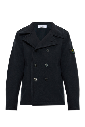 Wool coat with open lapels