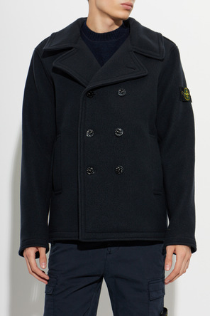 Stone Island Wool coat with open lapels