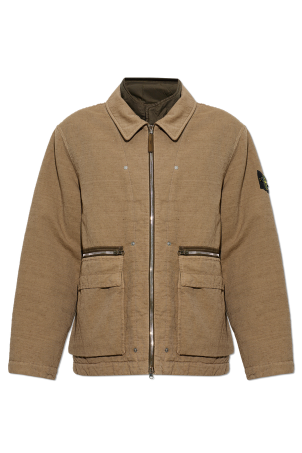 Insulated jacket with logo patch od Stone Island