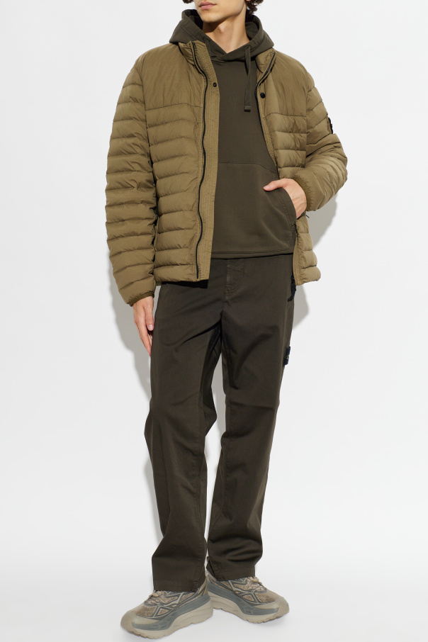 Stone Island Quilted jacket with logo patch