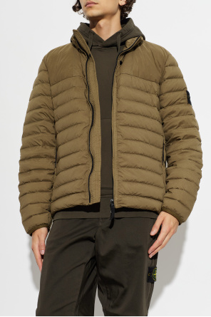 Stone Island Quilted jacket with logo patch