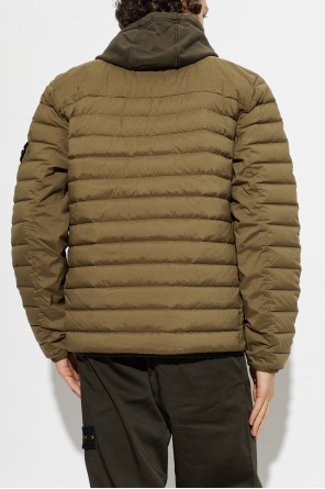 Stone Island Quilted jacket with logo patch