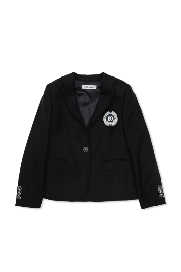 Blazer with logo patch od Dolce & Gabbana Kids