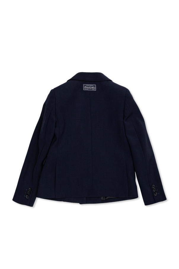 Dolce & Gabbana Kids Wool blazer with embroidered logo