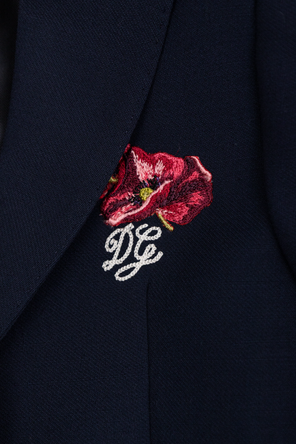 Dolce & Gabbana Kids Wool blazer with embroidered logo