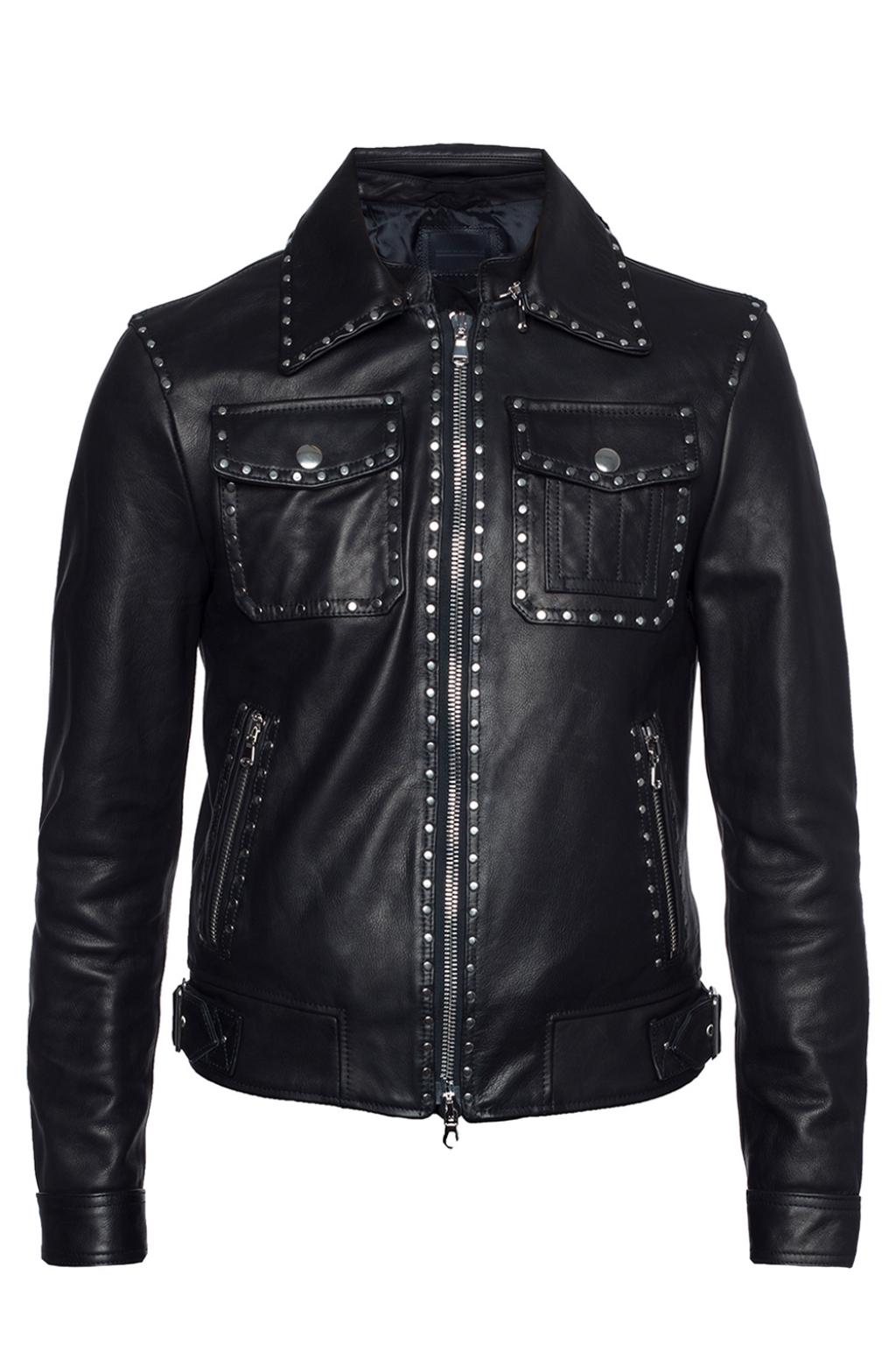 Studded biker jacket Diesel Black Gold - Vitkac GB