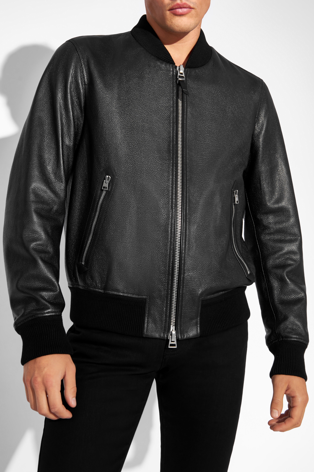 Black Leather bomber jacket Tom Ford - Vitkac Canada