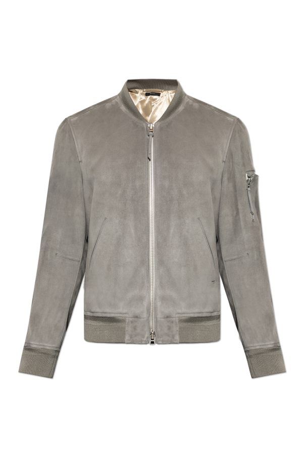 Tom Ford Zamszowa kurtka typu `bomber`
