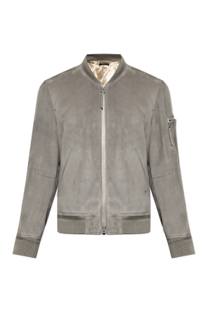 Zamszowa kurtka typu `bomber`