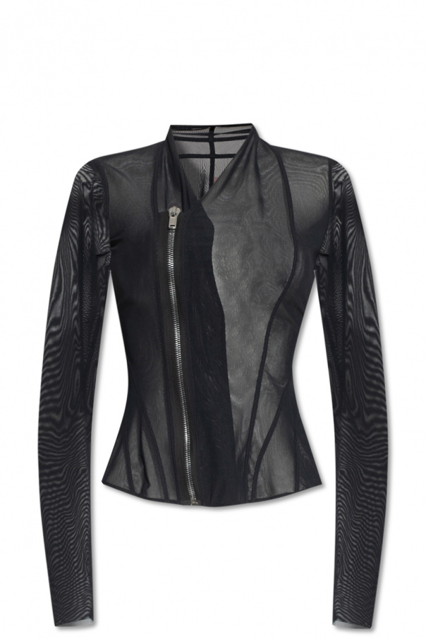 roberto cavalli black shirt ‘Princess’ semi-sheer top