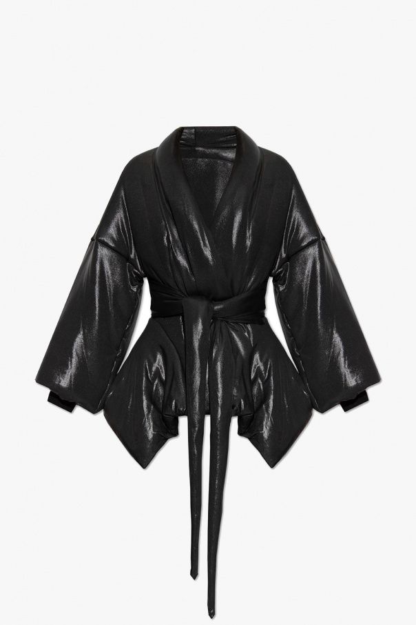 Rick Owens Lilies shearling-lined suede-leather jacket Marrone