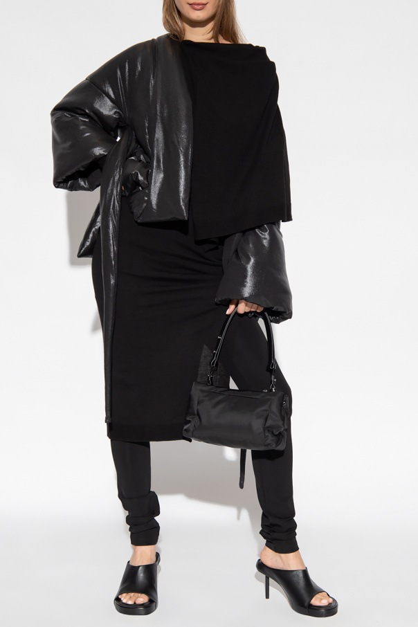 Rick Owens Lilies shearling-lined suede-leather jacket Marrone