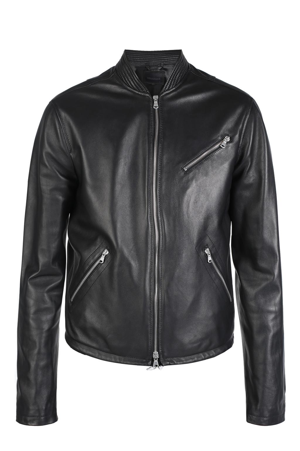 diesel black gold jacket leather