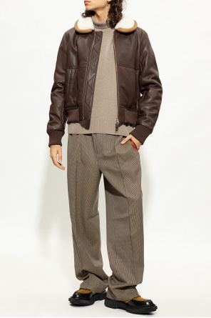 Cropped shearling coat od JW Anderson