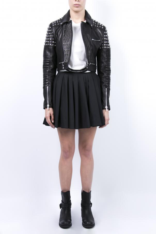 Studded Leather Biker Jacket Sel Black Gold Vitkac