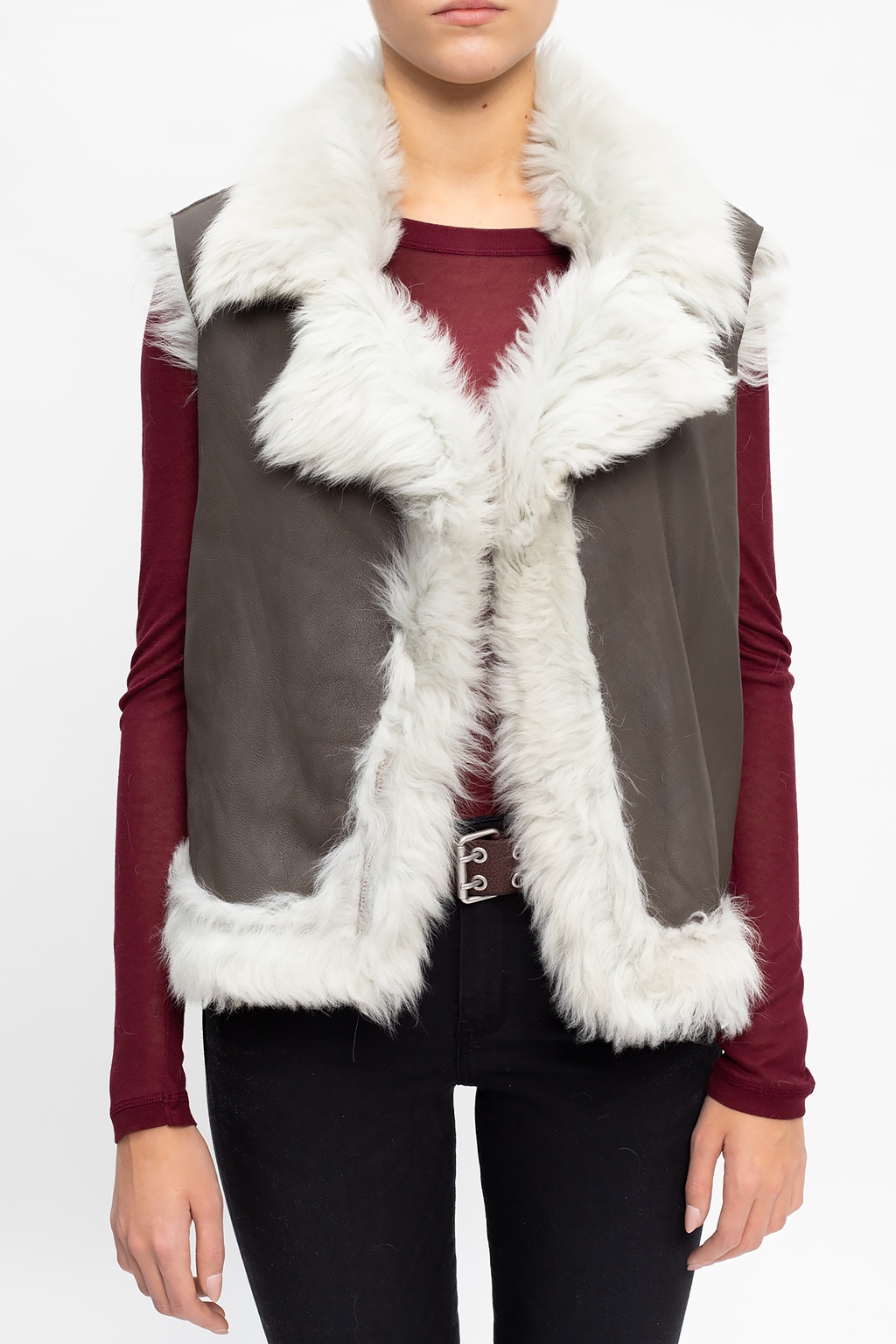 all saints luna shearling jacket