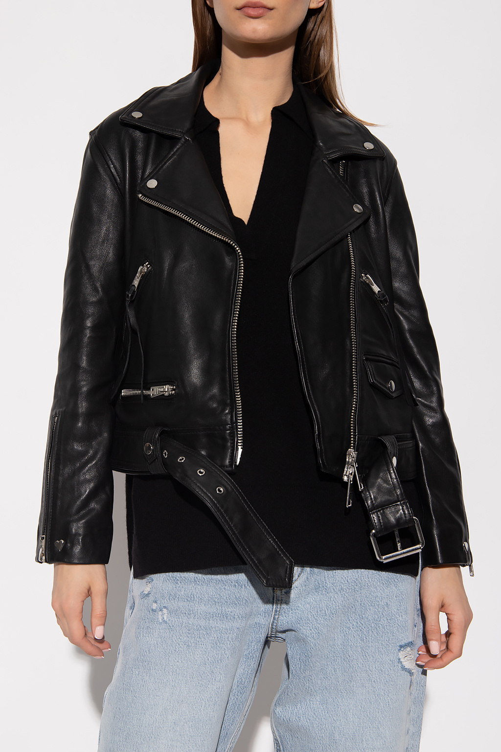 AllSaints ‘Luna’ leather biker Full-zip jacket
