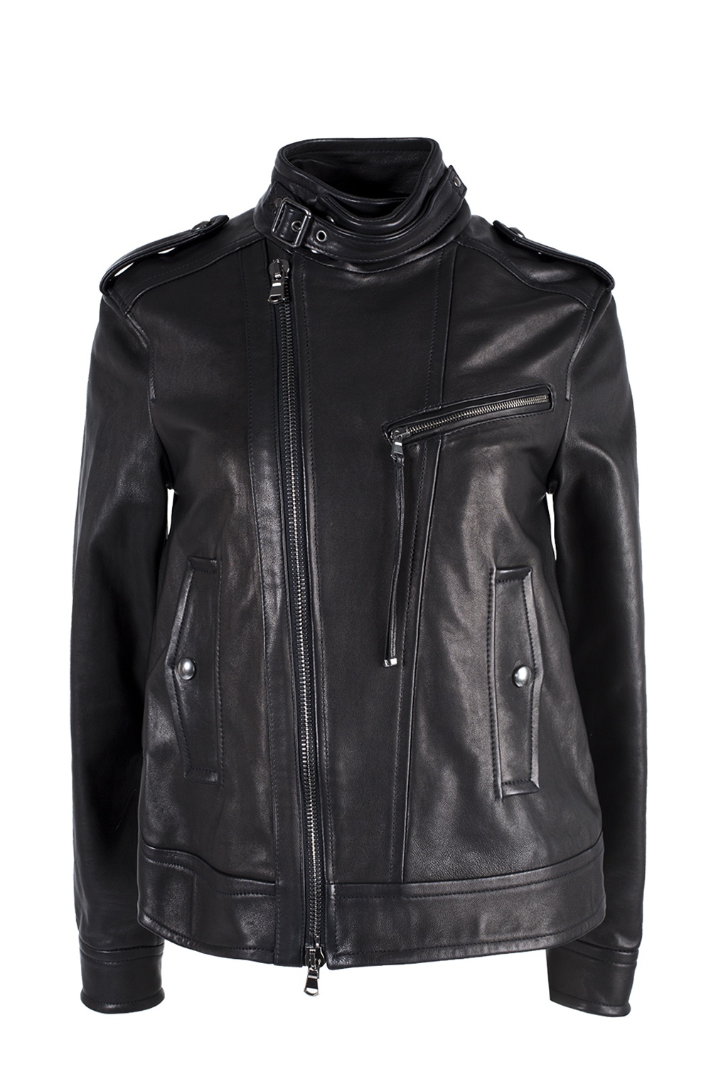 Leather jacket with epaulettes Diesel Black Gold - Vitkac GB