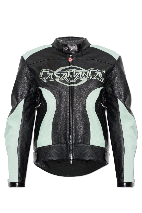 Leather jacket with stand-up collar od Casablanca