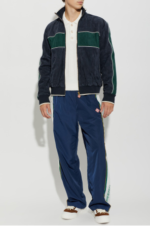 Suede jacket with a stand-up collar od Casablanca