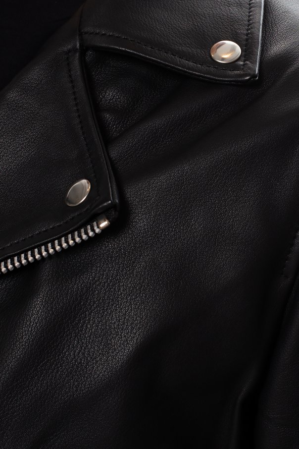Black Leather jacket Samsøe Samsøe - Vitkac GB