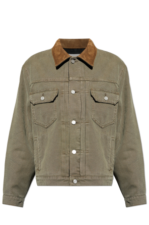 Jacket with suede collar