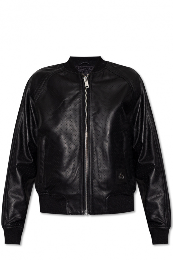 Moose Knuckles Leather bomber jacket