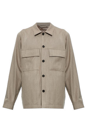 Wool shirt with pockets