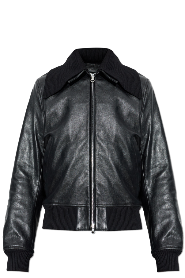 Our Legacy Leather jacket with detachable collar