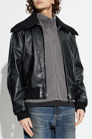 Our Legacy Leather jacket with detachable collar
