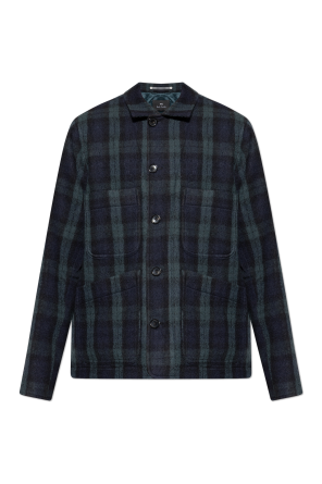 Chaqueta de lana con estampado de cuadros