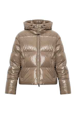 Detachable-hooded down jacket