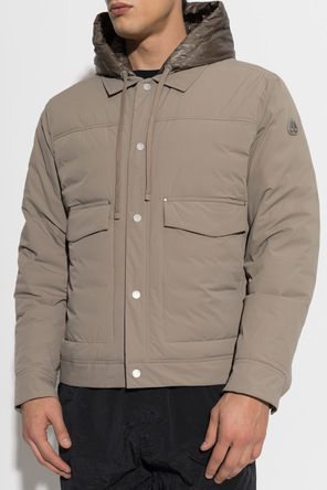 Moose Knuckles Light Gray Down Jacket with Detachable Hood by Moose Knuckles