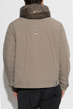 Moose Knuckles Light Gray Down Jacket with Detachable Hood by Moose Knuckles