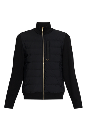 Quilted-front cardigan
