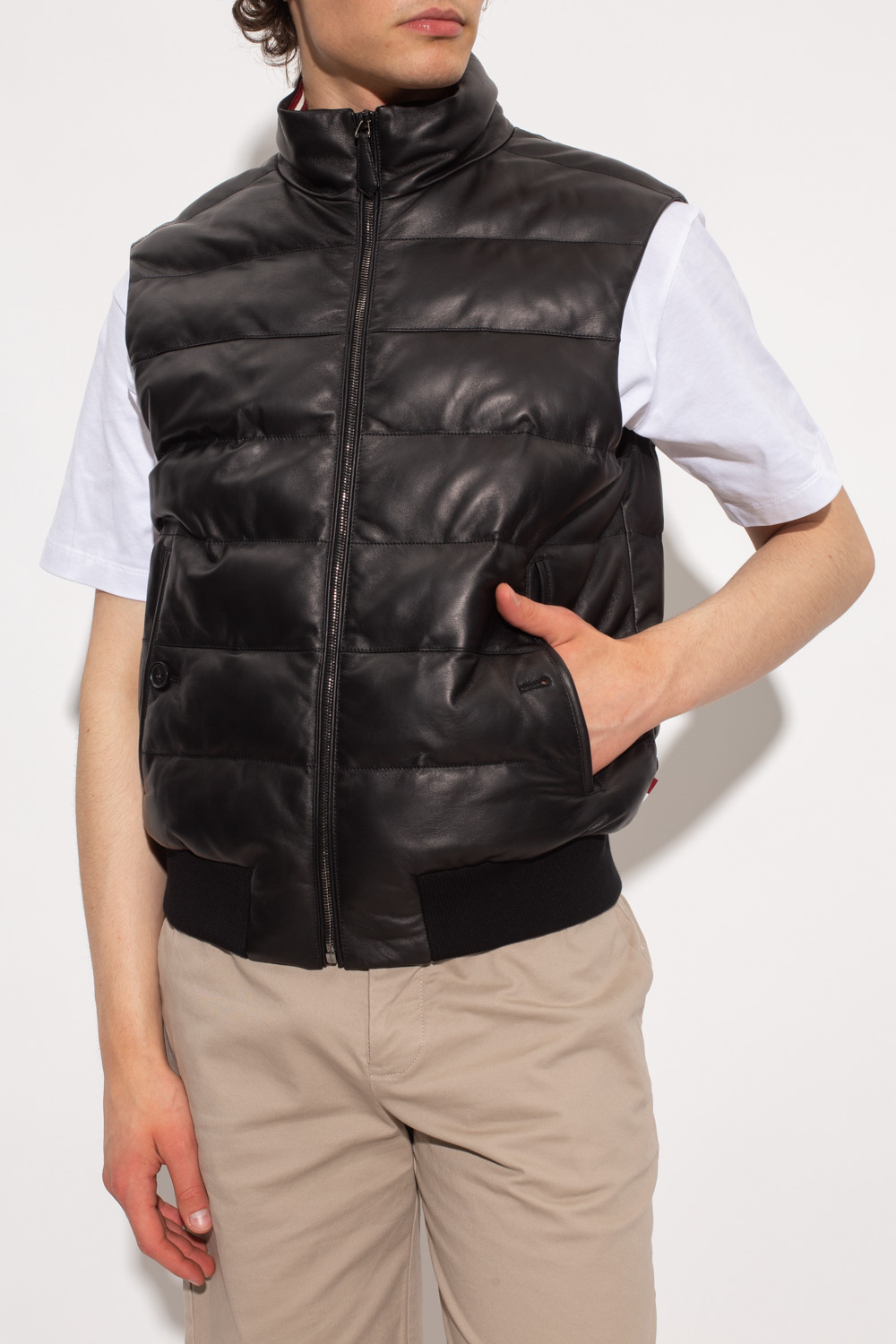 monogram-print padded jacket, Bally