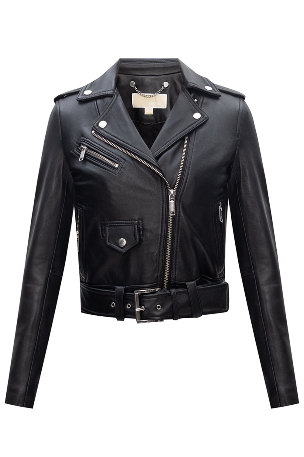 Michael Michael Kors Biker jacket | IetpShops | real bristol hood logo  pullover sweat hoody fcrb 202060 blk | Women's Clothing