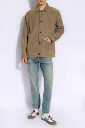 ‘evan’ leather jacket od Mens Long Sleeve Wool Shirts 