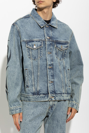 VETEMENTS Džínsová bunda s efektom „vintage“