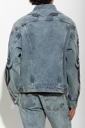 VETEMENTS Džínsová bunda s efektom „vintage“