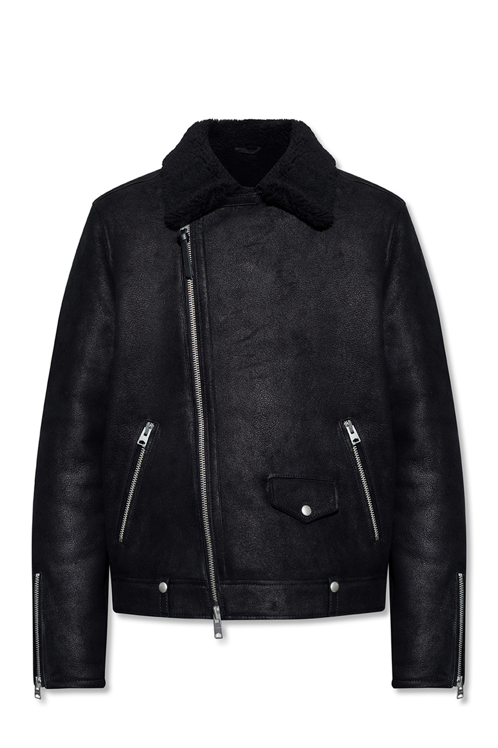 all saints mens sheepskin jacket