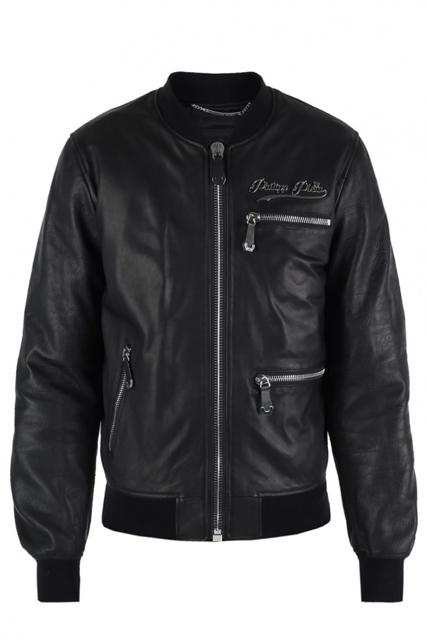Philipp Plein Leather bomber jacket | Men's Clothing | Vitkac