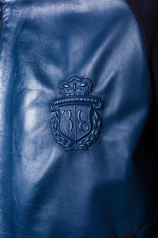 logo embossed bomber jacket