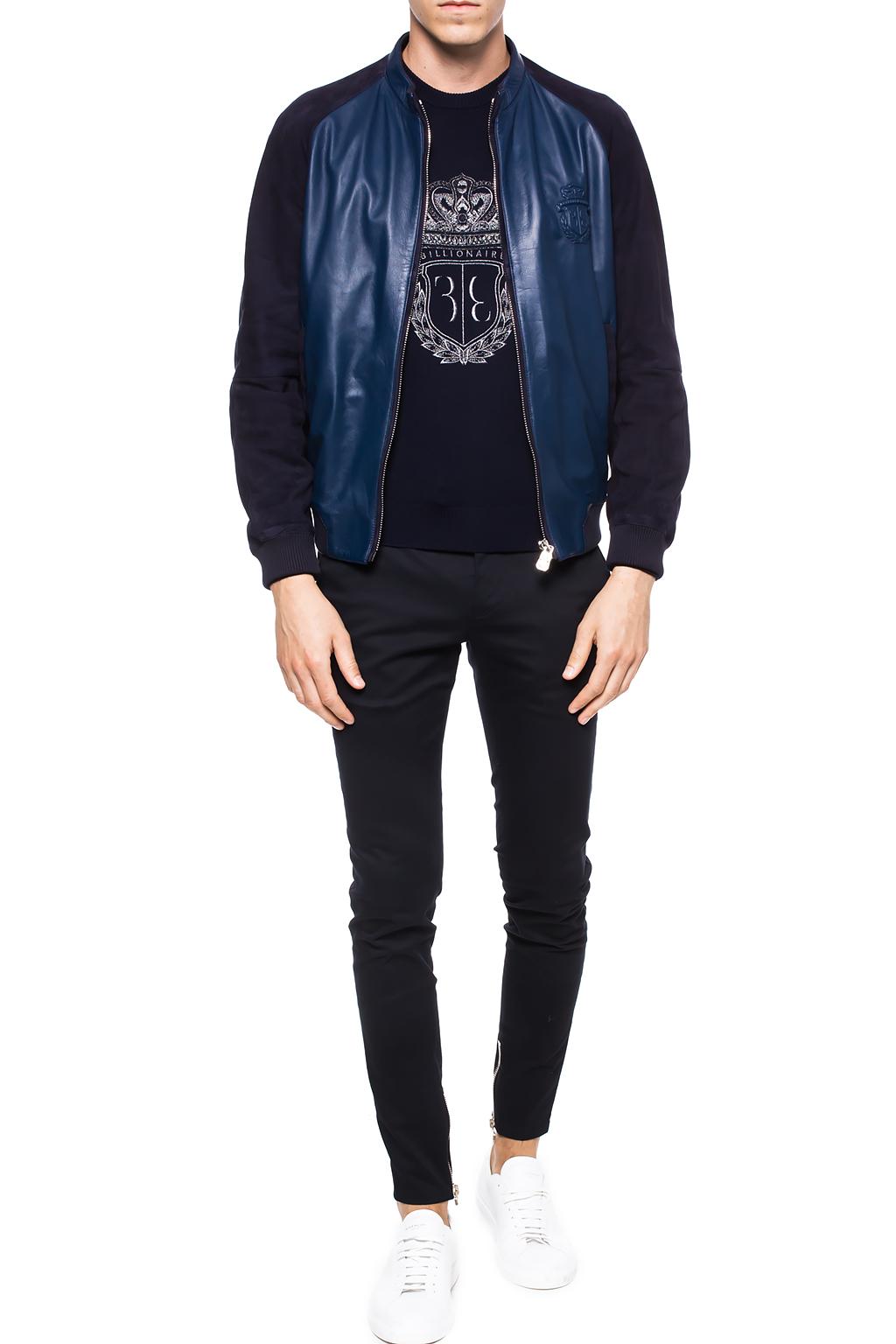 logo embossed bomber jacket
