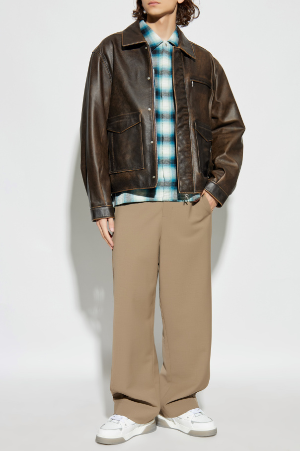 Represent Leather jacket with ‘vintage’ effect