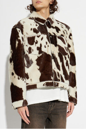 Represent Chaqueta de cuero con estampado animal