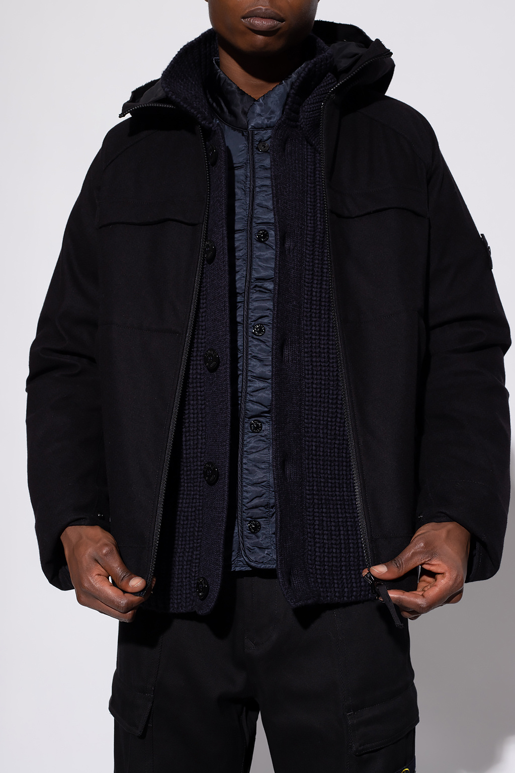 Stone Island Jacket with logo appliqué