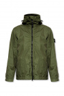 Long Green Hooded Nylon Jacket
