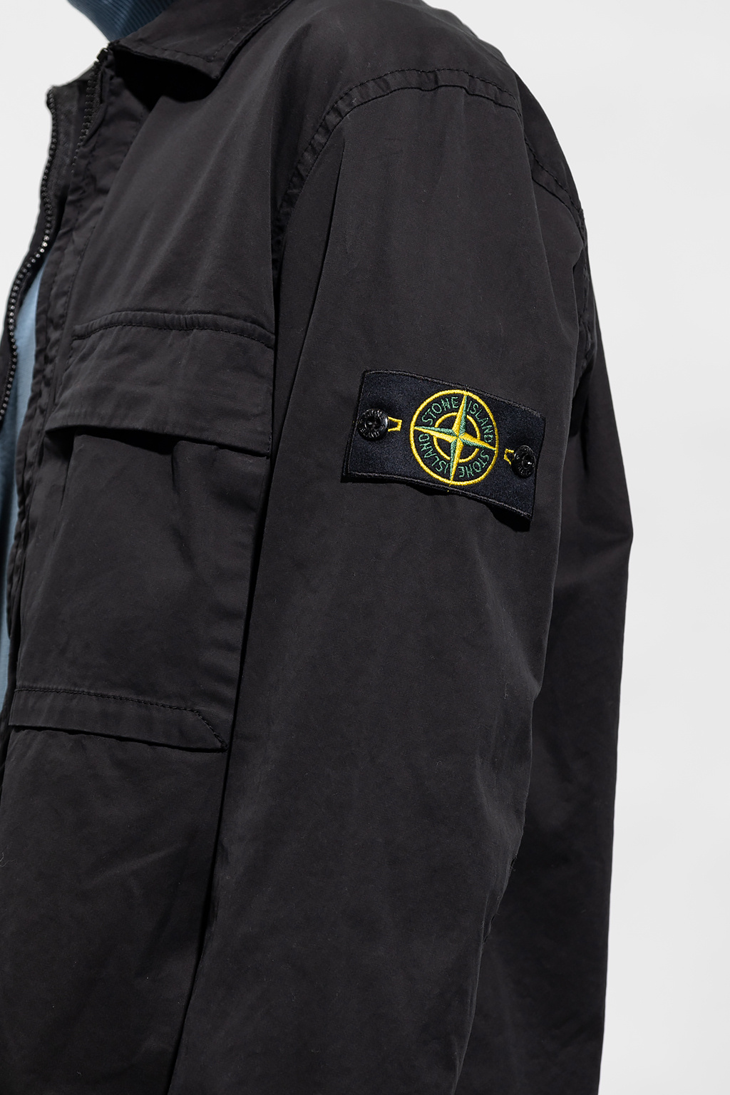 Stone Island Marc Jacobs intarsia knit-logo zipped hoodie Nero